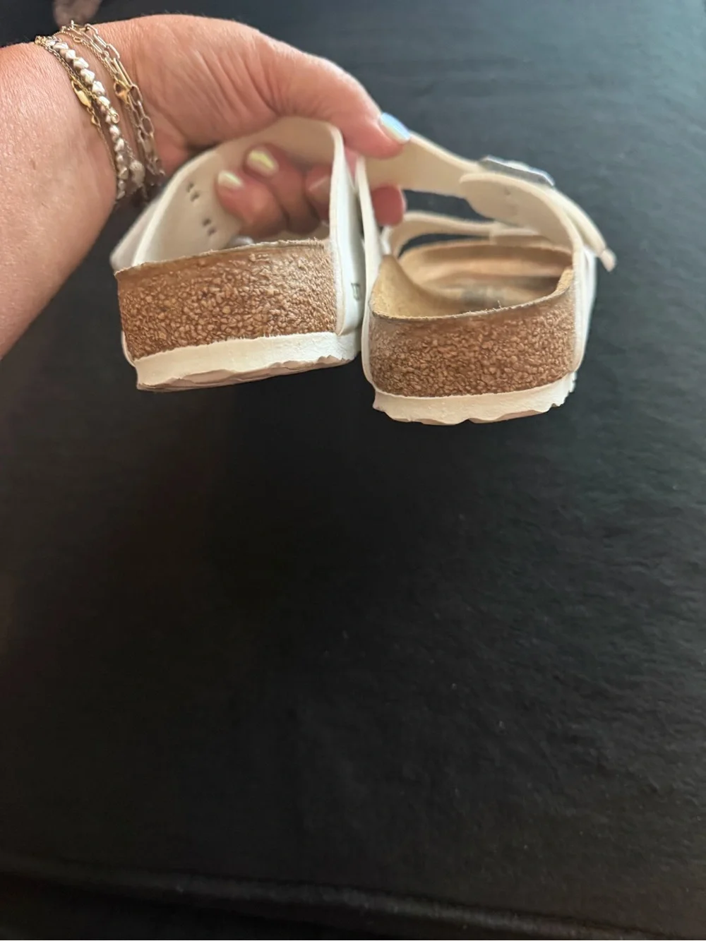 Birkenstock White Arizona Double-Buckle Sandals